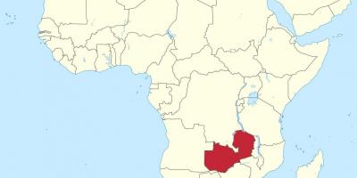 Քարտեզ Աֆրիկայի, ի ցույց տալով Զամբիա